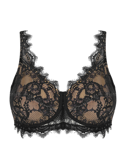 M9203 Chantilly Lace Unlined Prosthesis Bra - Black