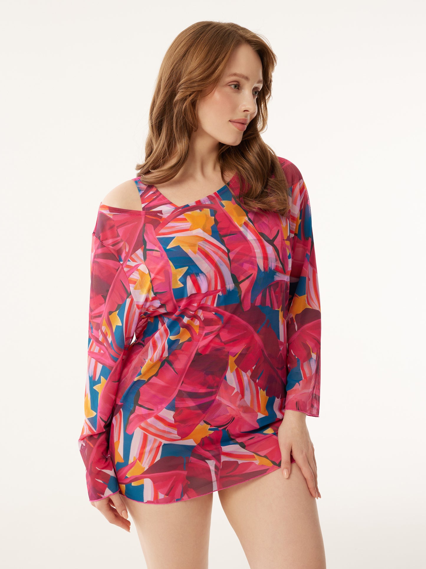 Plie One-Piece Adative Swimsuit - Pink Jungle 5132