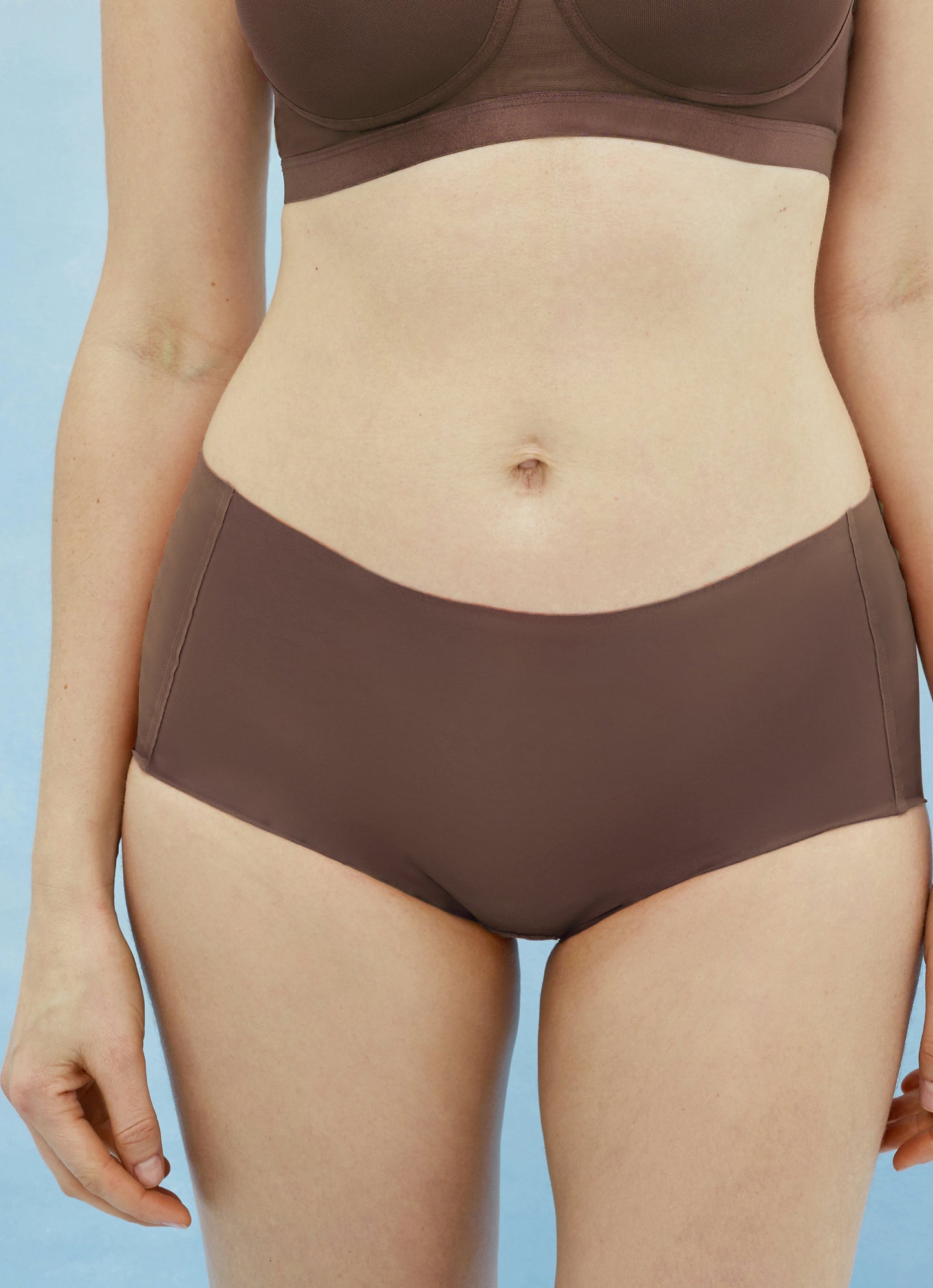 High Waist Seamless M7108 briefs - Cinnamon
